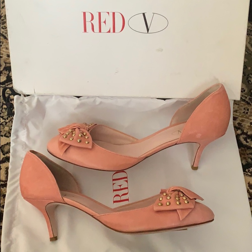 VALENTINO pink heels with studded bow - Size 40